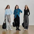 Autumn Elastic Waist Sweatpants – Women’s Wide-Leg Straight Cotton Sports Pants