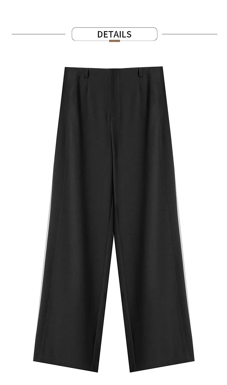 Elegant Minimalist Office Wide Leg Pants – Women’s Luxury Casual Loose Straight Trousers 2025 New Collection
