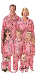 Striped Button-Front Family Christmas Pajamas – Mom, Dad, Kids & Baby