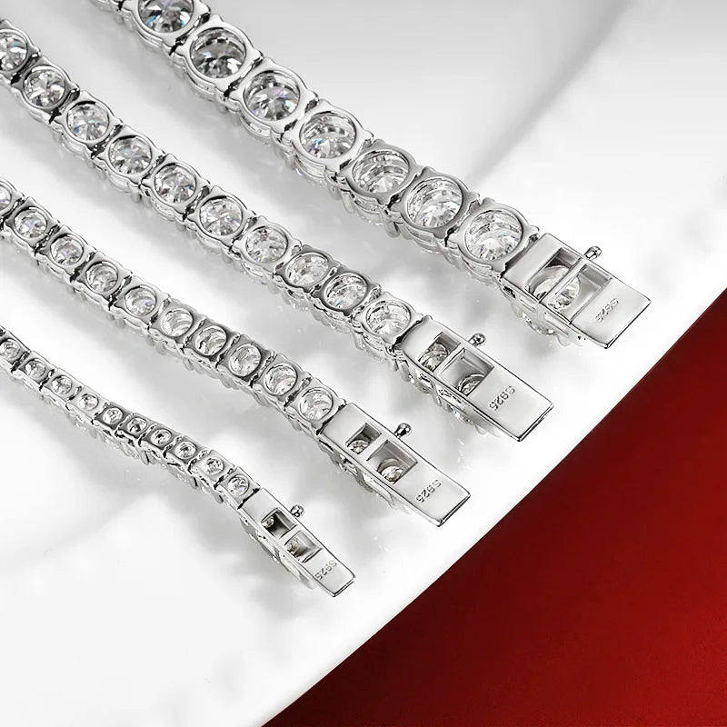 925 Sterling Silver Moissanite Tennis Necklace | Sparkling Fine Jewelry for Women | Party & Special Occasion