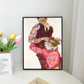 Egon Schiele Self-Adhesive Art Poster – Waterproof Wall Sticker for Coffee House, Bar, or Living Room Decor (1pc)