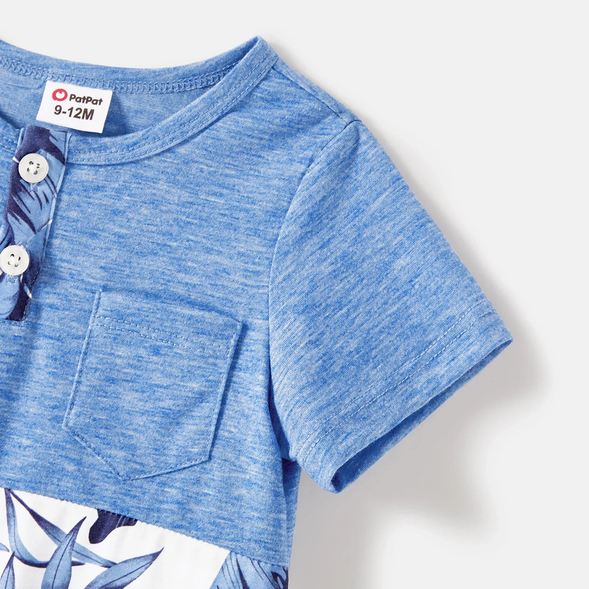 Family Matching Outfits Naia Blue Floral Tee Button Ruffle Hem Strap Dress