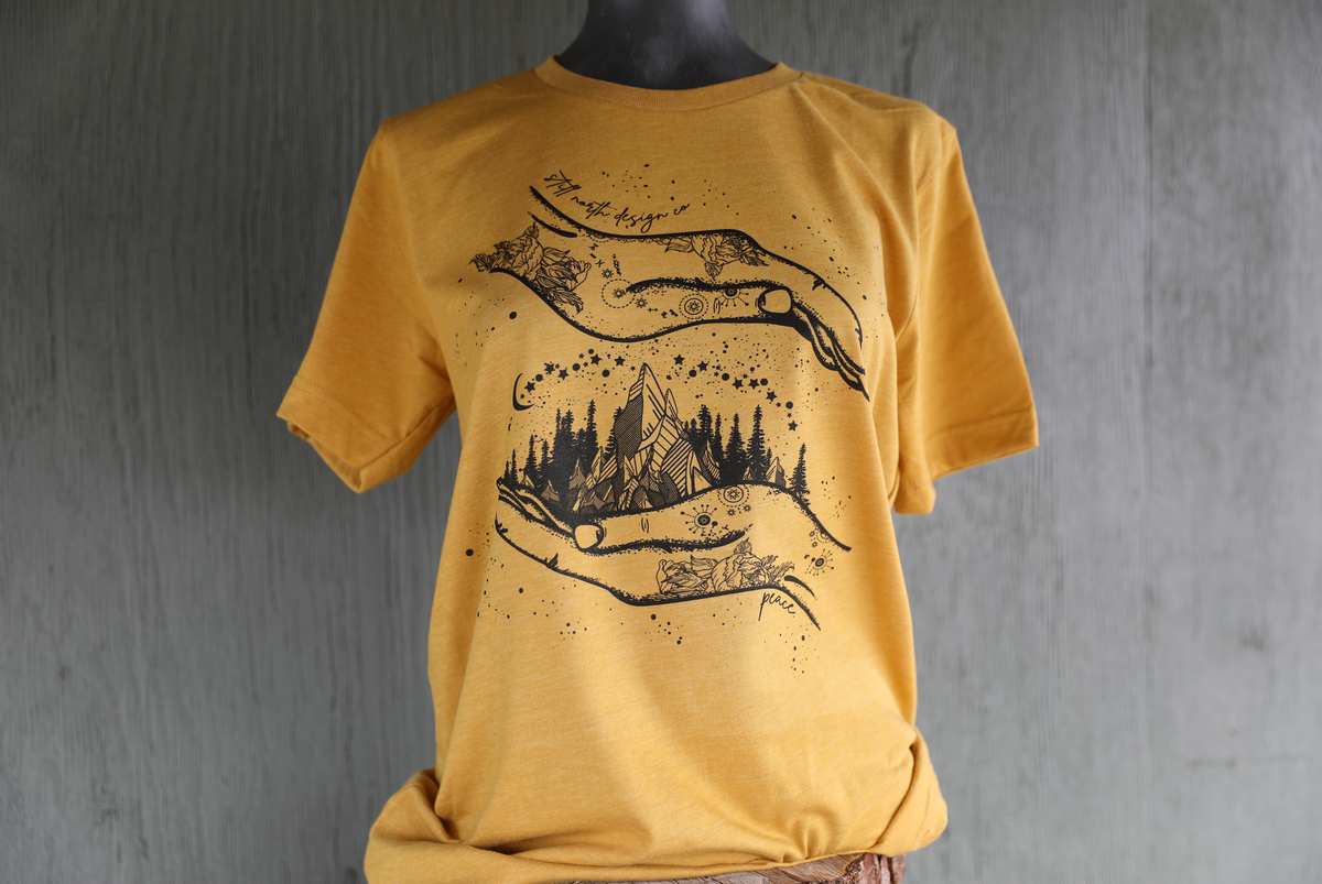 "CELESTIAL COLLECTION" PEACEFUL HANDS UNISEX TEE