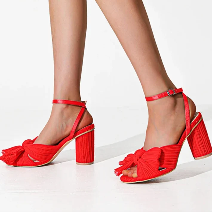 Cute Bow High Heel Sandals – Round Heel Formal Party Shoes for Wedding & Parties