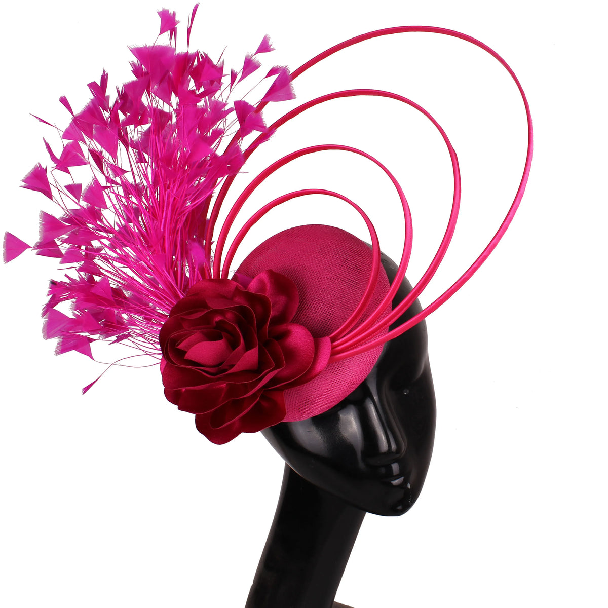Fashion Sinamay Fascinator Hat  -  Elegant Floral Feather Headpiece for Weddings, Church, and Special Occasions