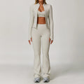 3 Pieces Sports Set Slim Fit Quick Dry Yoga Workout Jacket Breathable Casual Top High Waisted Push Up Fitness Clothes Female