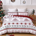 Christmas Tree & Deer Bedding Set – 3-Piece Ultra-Fine Microfiber Duvet Cover with 2 Pillowcases