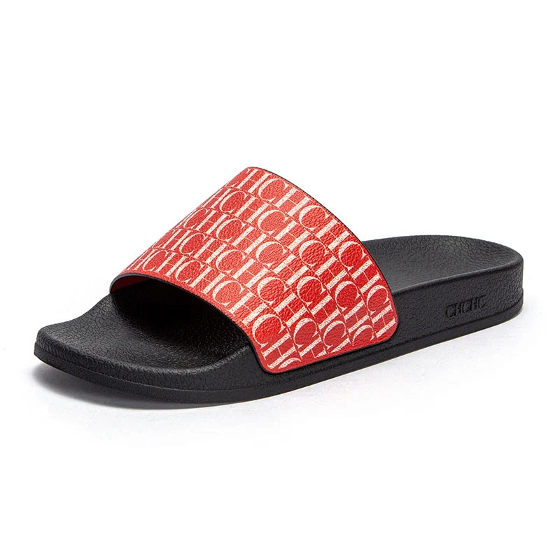 Fashionable Classic Simplicity Women’s Slippers – PVC Material, Letter Print, Outdoor Casual Flat Bottom