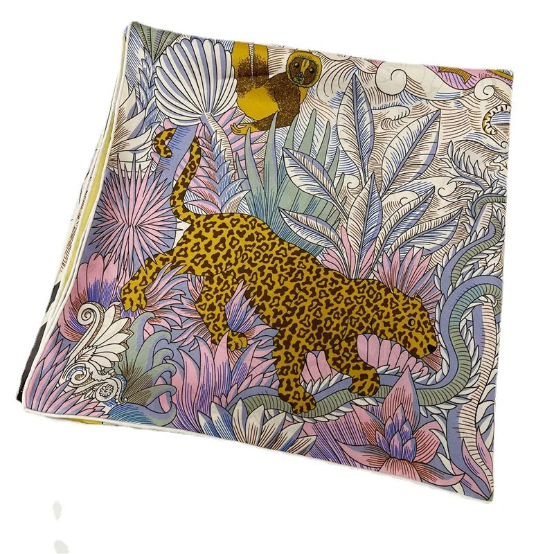 Designer Mulberry Silk Large Scarf – Luxury Hand-Rolled Edge Shawl & Wrap (135 cm)