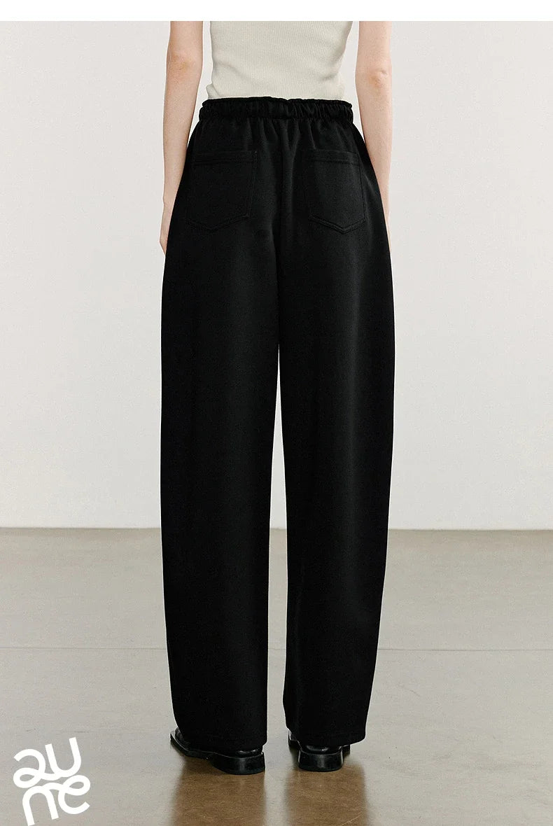 Autumn Elastic Waist Sweatpants – Women’s Wide-Leg Straight Cotton Sports Pants