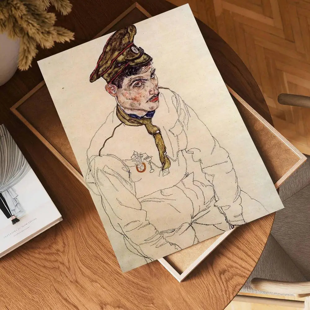 Egon Schiele Body Color Delineation DIY Sticky Poster Whitepaper Prints Posters Artwork Nordic Home Decor