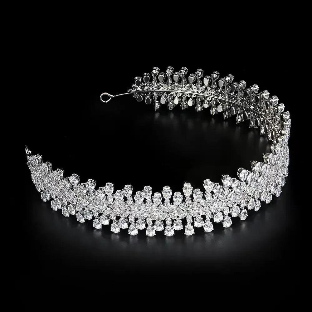 Crystal Bridal Headband Luxury Zirconia CZ Wedding Hair Accessories, Tiaras & Crowns for Prom & Party
