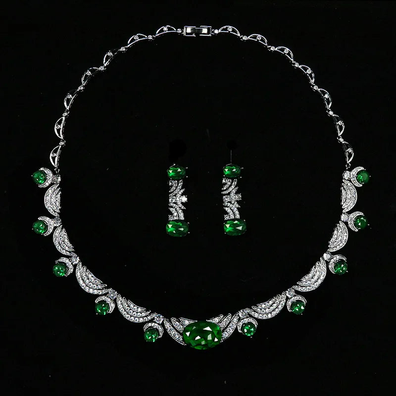 Beautiful Full Micro Cubic Zirconia Pave Dubai Bridal Jewelry Set for Women Wedding & Party Dress Accessories (Model N-1558)