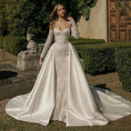 Sexy Mermaid A-Line Wedding Dress – Lace Appliqués & Elegant Trumpet Silhouette, Custom Made