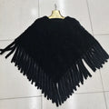 2024 Hot Sale Women Real Fur Poncho Black Brown Knitted Natural Mink Fur Scarves Shawl Lady Fashion 100% Genuine Mink Fur Shawls