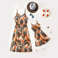 Floral Print Sling Dress for Mom and Daughter â€“ Elegant Matching Slip Dresses for Summer