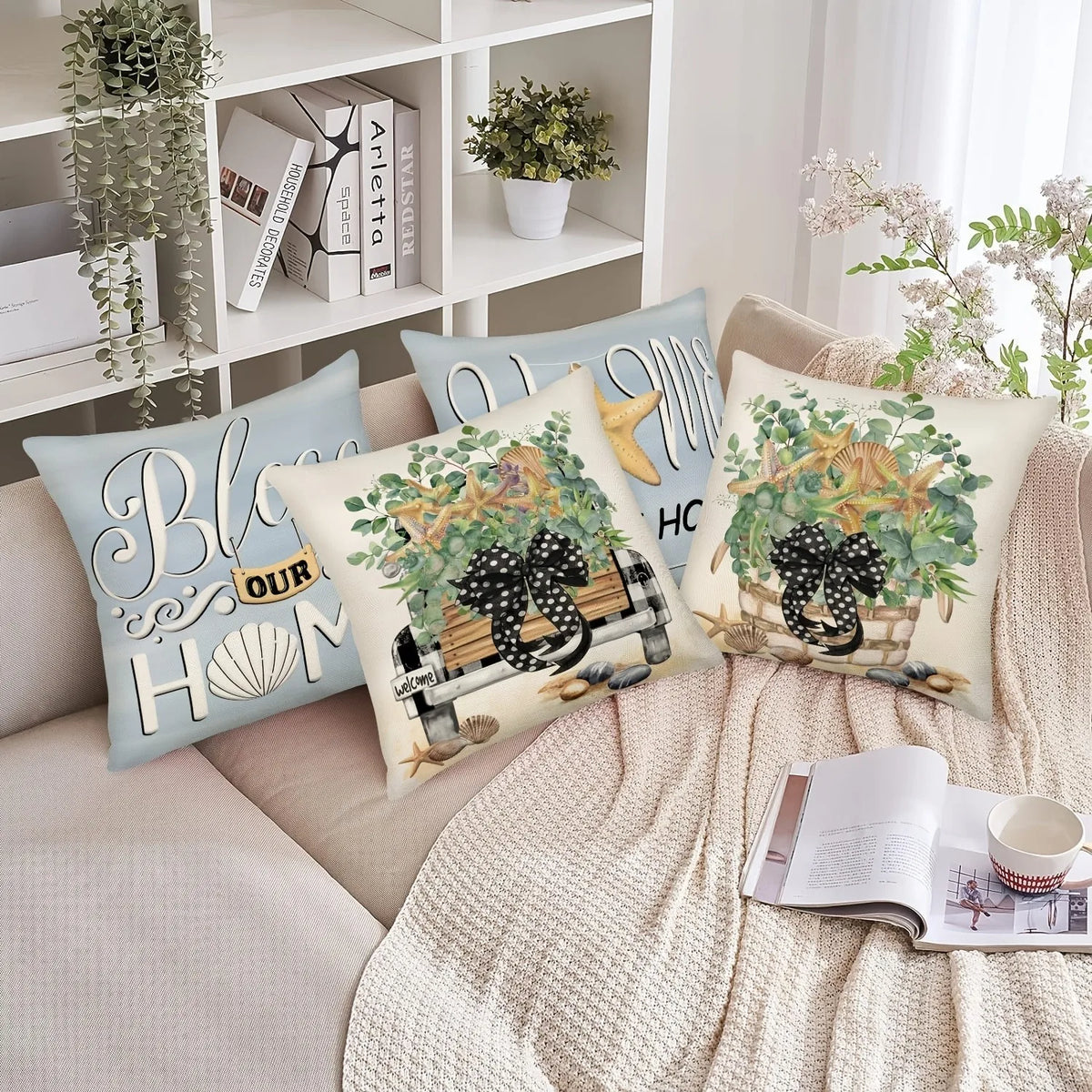 Bless Our Home Nautical Themed Pillow Covers