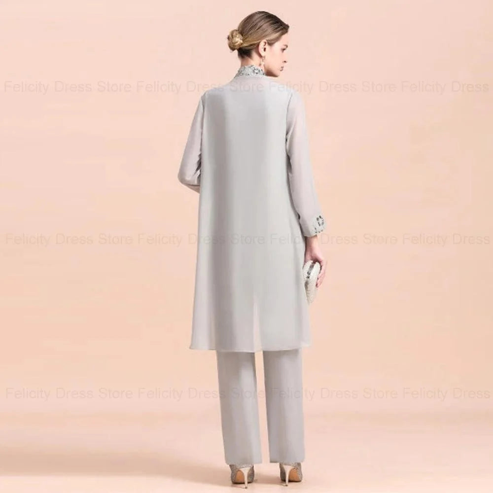 Elegant Chiffon Mother of the Bride Jumpsuit – Wedding Pantsuit