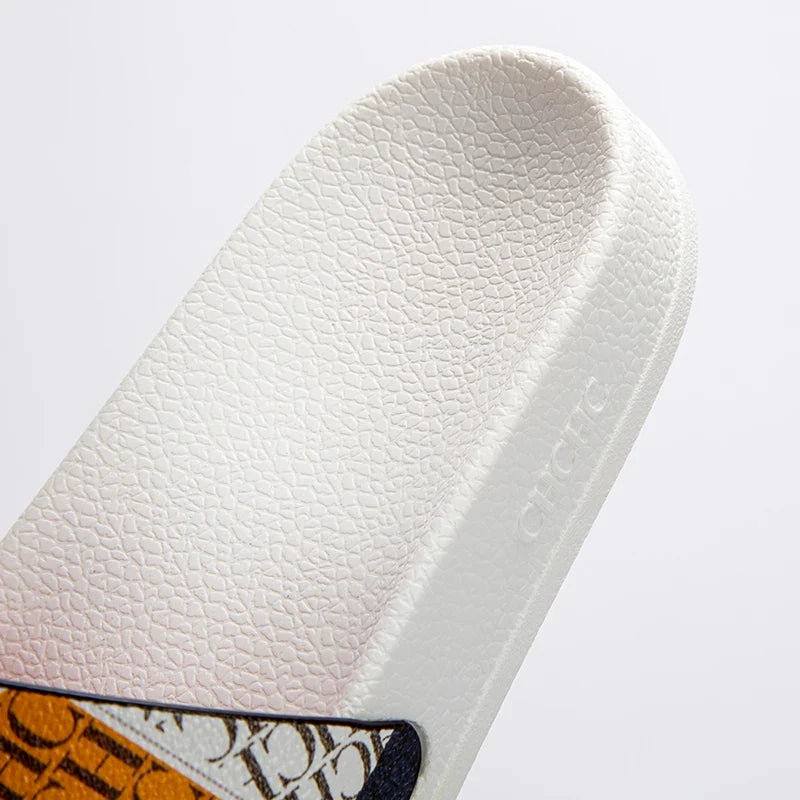 Fashionable Classic Simplicity Women’s Slippers – PVC Material, Letter Print, Outdoor Casual Flat Bottom