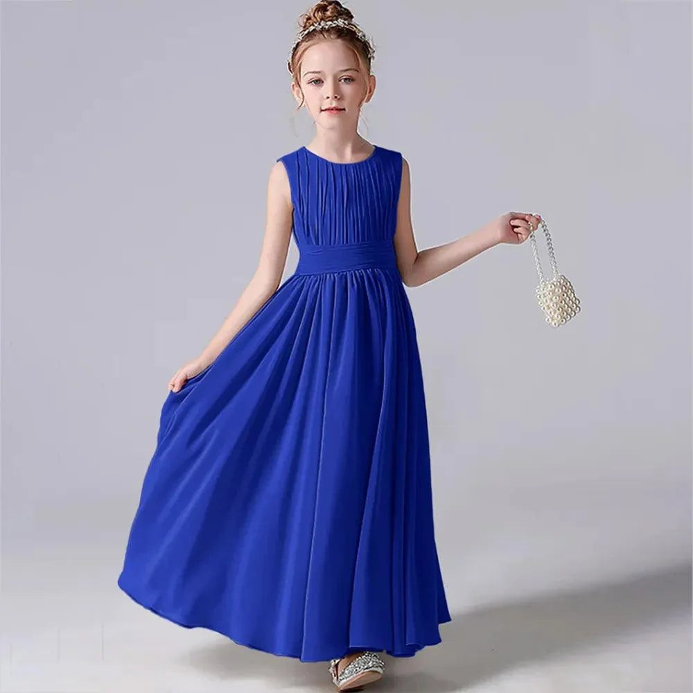 Chiffon Pleated Flower Girl Dress