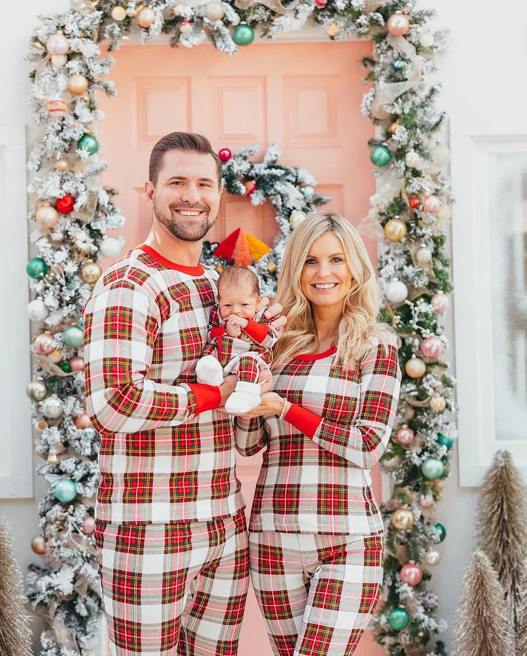 Plaid Matching Family Christmas Pajamas – Mom, Dad, Kids & Baby