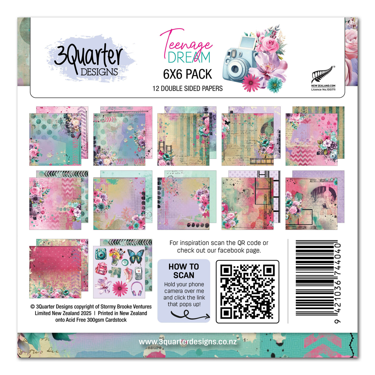 3Quarter Designs Teenage Dream 6x6 Paper Pack