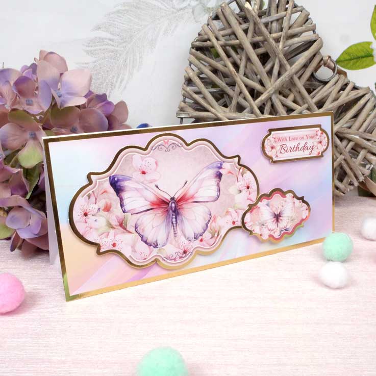 Fluttering Hearts Card Topper Sheet
