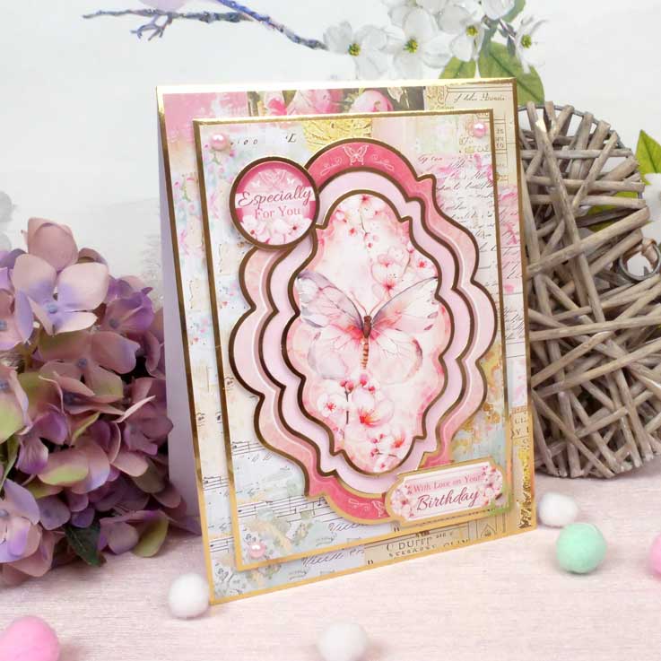 Fluttering Hearts Card Topper Sheet