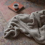 Greige Waffle Extended Throw