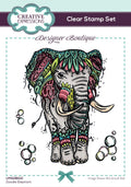 Creative Expressions Designer Boutique Doodle Elephant 6 in x 4 in Clear Stamp Set