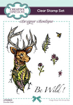 Creative Expressions Designer Boutique Doodle Deer 6 in x 4 in Clear Stamp Set