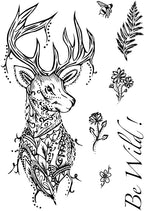 Creative Expressions Designer Boutique Doodle Deer 6 in x 4 in Clear Stamp Set