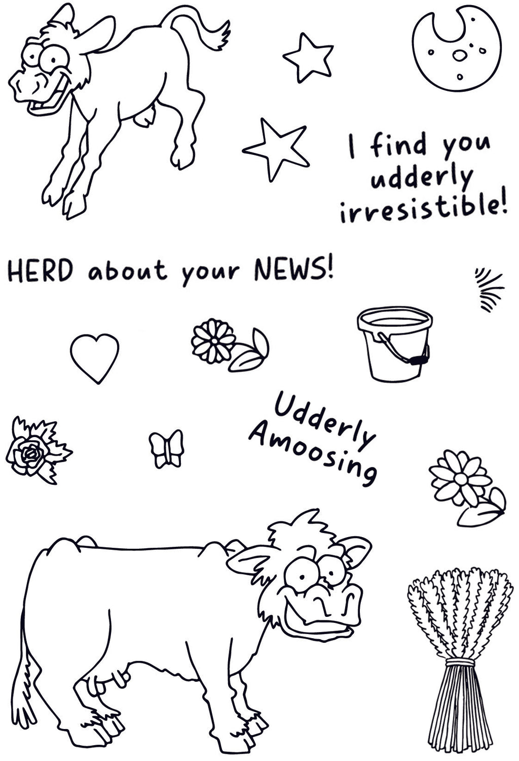 Creative Expressions Udderly IrresistIble 6 in x 4 in Clear Stamp Set