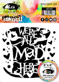 Visible Image Mad Here Stencil - 6 x 6