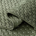 Plume 3 Pc Velvet Light Weight Quilted Comforter Set - Multiple Options