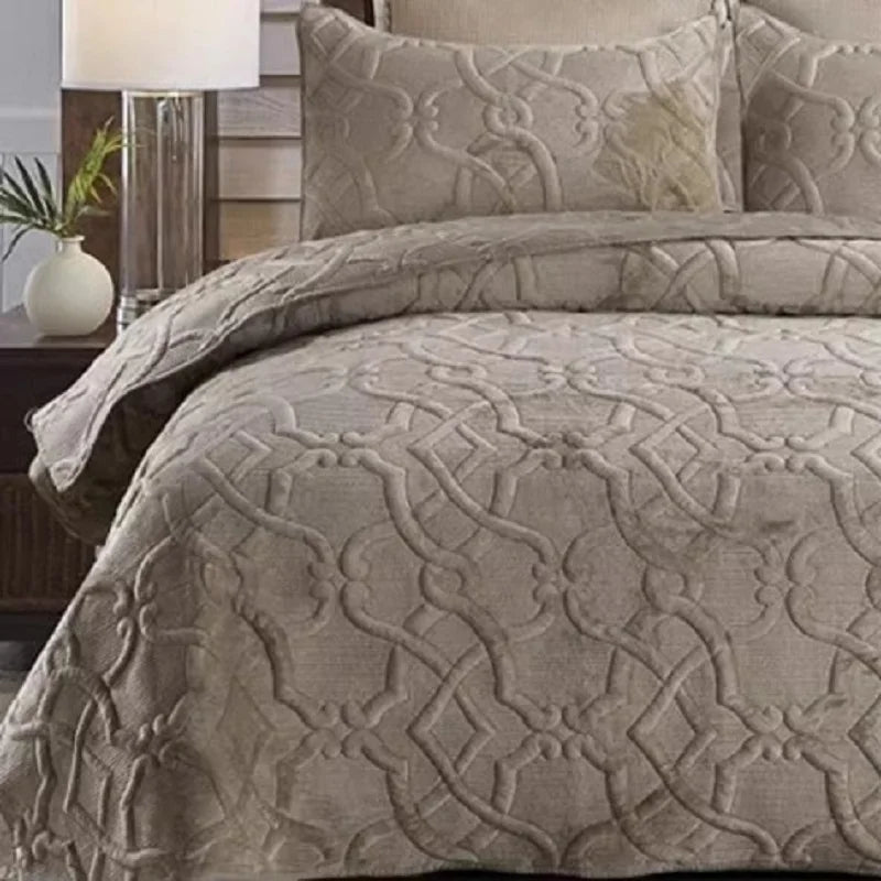 Plume 3 Pc Velvet Light Weight Quilted Comforter Set - Multiple Options
