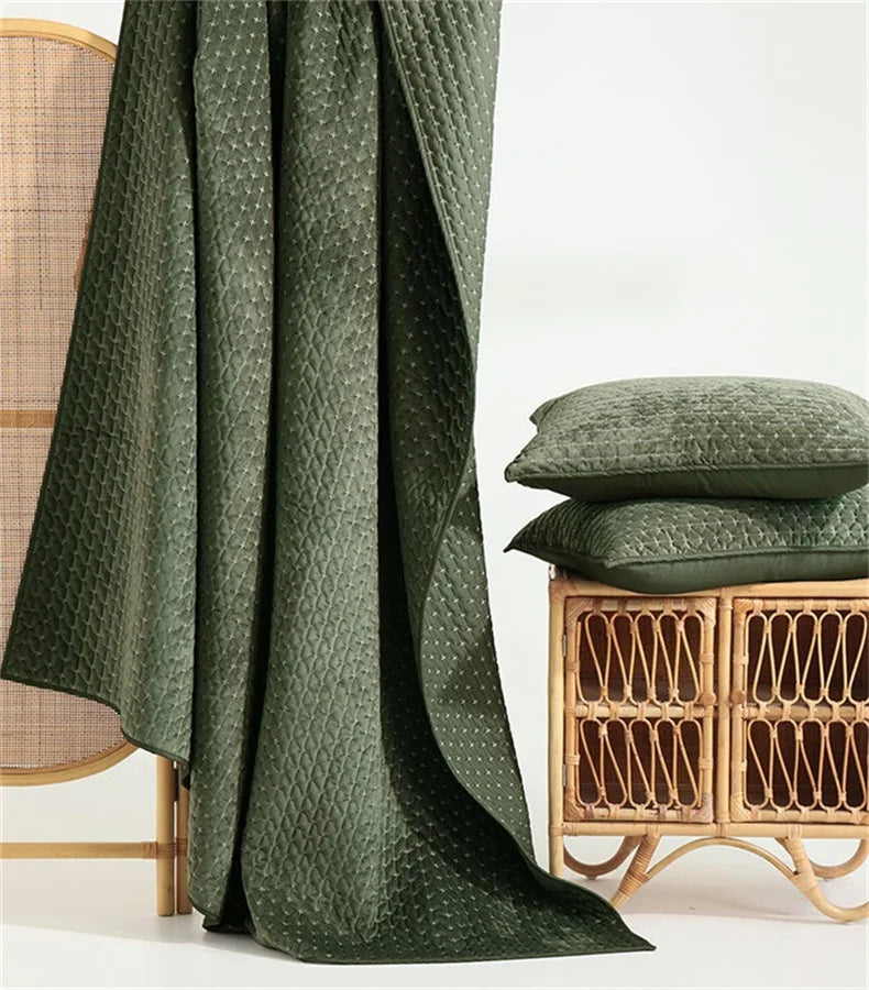 Plume 3 Pc Velvet Light Weight Quilted Comforter Set - Multiple Options
