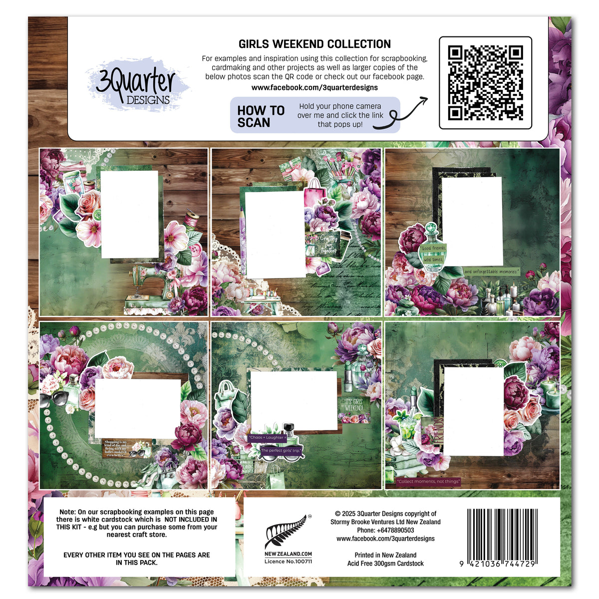 3Quarter Designs Girls Weekend 12x12 Design Paper & Diecuts Set
