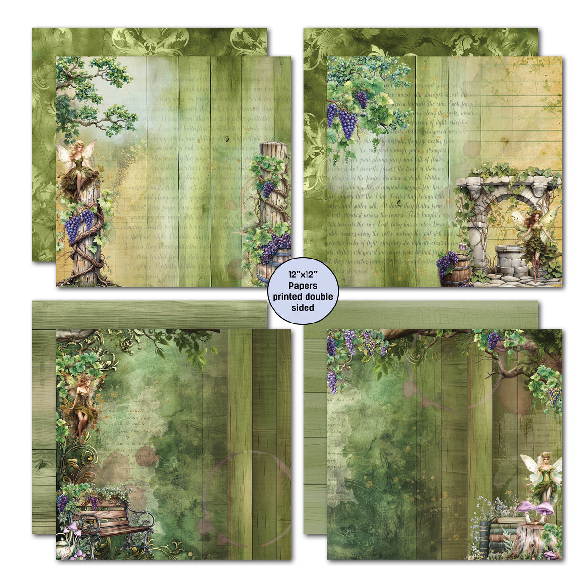 3Quarter Designs Magical Vines 12x12 Design Paper & Diecuts Set