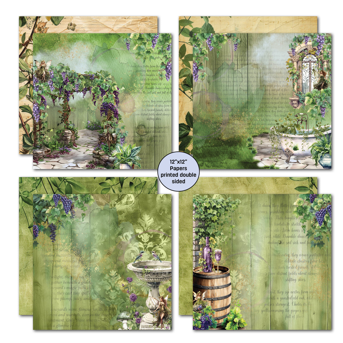 3Quarter Designs Magical Vines 12x12 Design Paper & Diecuts Set