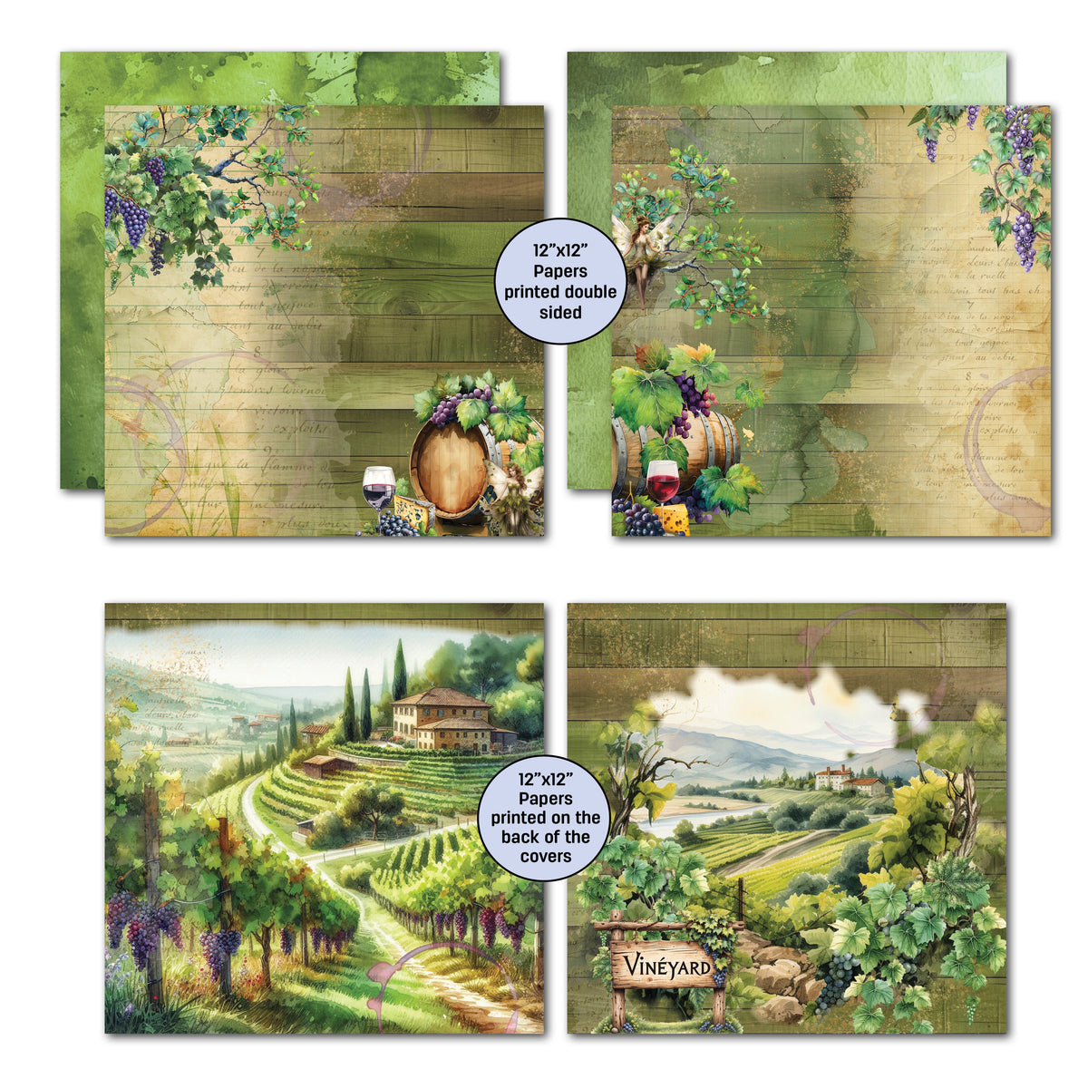 3Quarter Designs Magical Vines 12x12 Design Paper & Diecuts Set