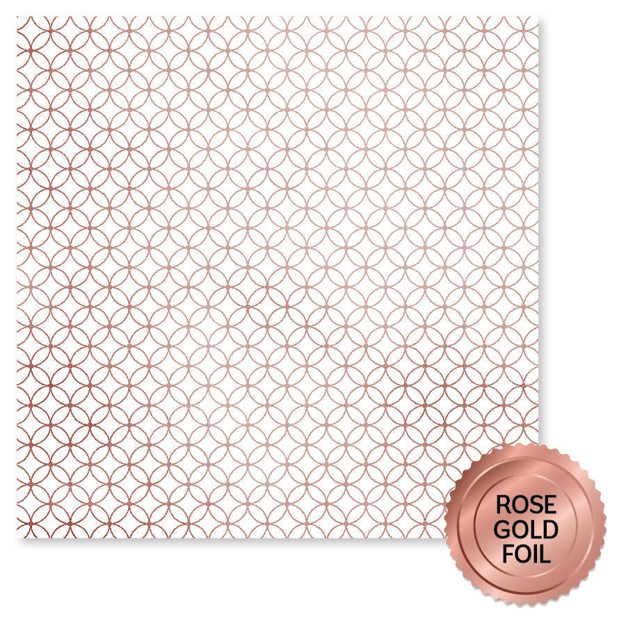 Wedding Joy Foil Rose Gold C 12 x 12 Paper (6 pc Bulk Pack) 34566