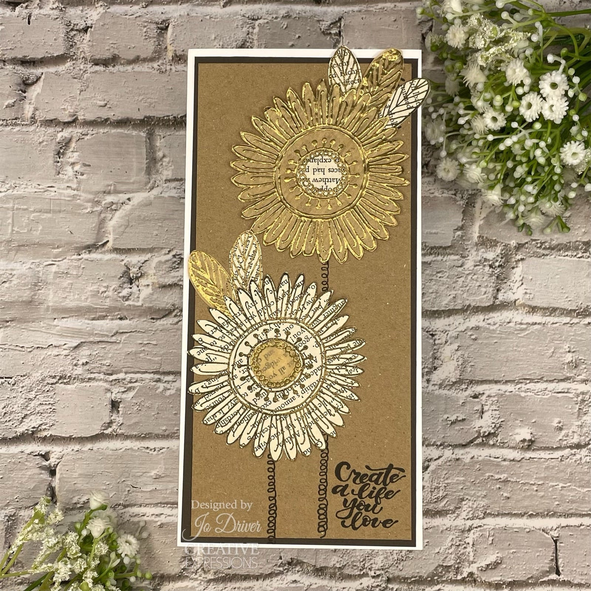 Woodware Clear Singles Petal Doodles Live Life 4 in x 6 in Stamp Set