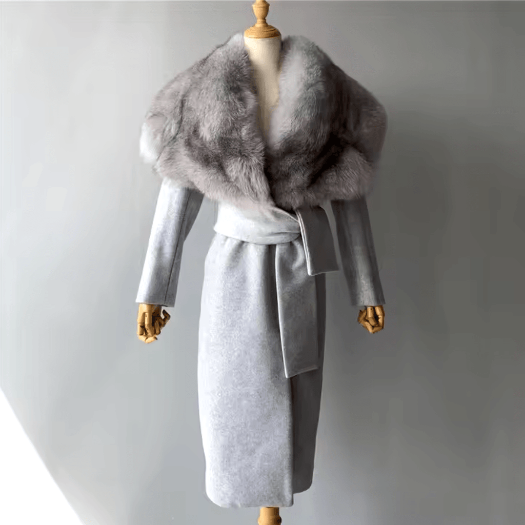 Elegant Cashmere Wool Coat for Women with Luxurious Large...