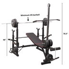 Adjustable Workout Bench with Lat Pulldown Pulley, Scott Bench & Barbell Rack ST6655
