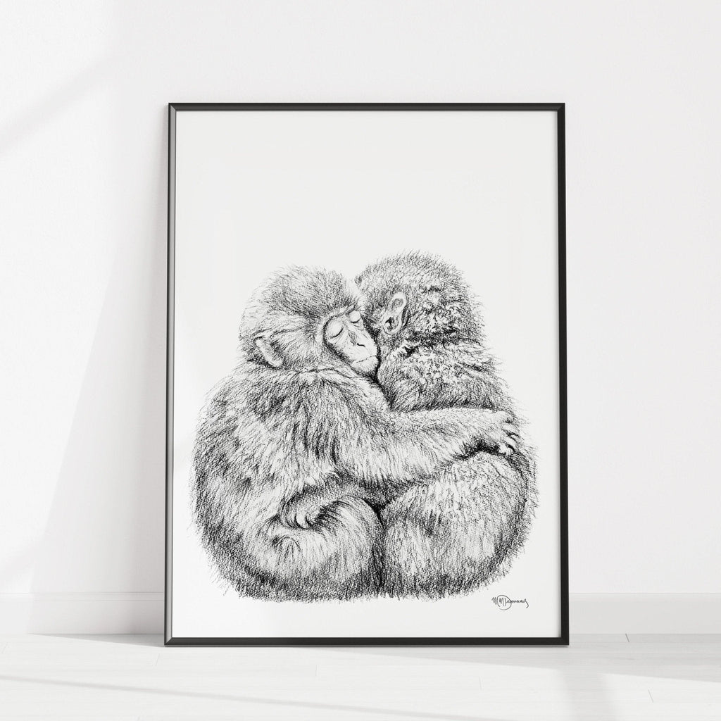 Monkey hug -  Print