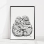 Monkey hug -  Print