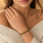 Agate Druzy Electroplated Gold Round Bracelet - 8mm (Enhanced)