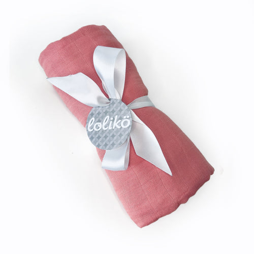 Mousseline en bambou pour bébé – Framboise