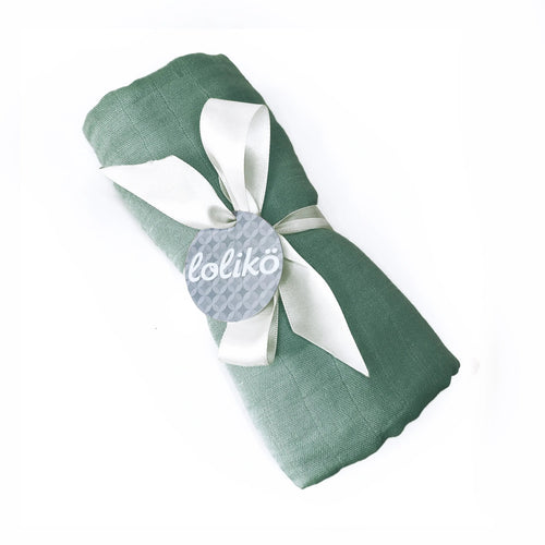 Mousseline en bambou pour bébé – Vert mousse
